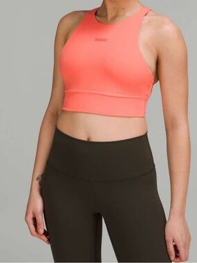 Lululemon Energy High-Neck Longline Bra *Medium Support B–D Cups Raspberry Cream